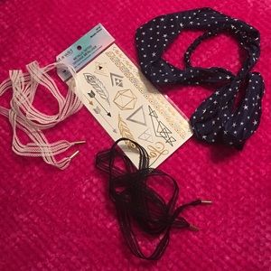 Accessories bundle. 2 chokers, tattoos, headband